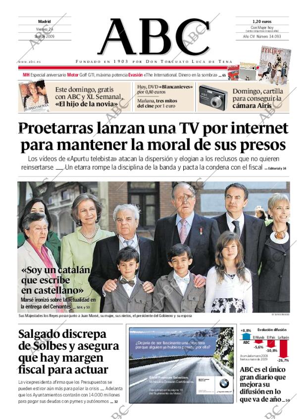 ABC MADRID 24-04-2009 página 1
