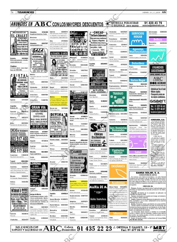 ABC MADRID 24-04-2009 página 74