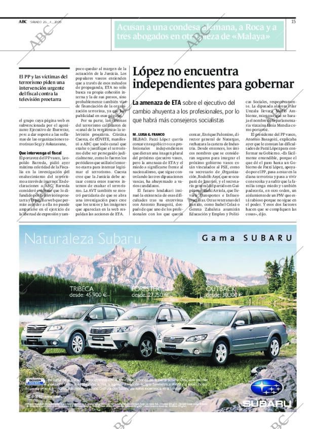 ABC MADRID 25-04-2009 página 15