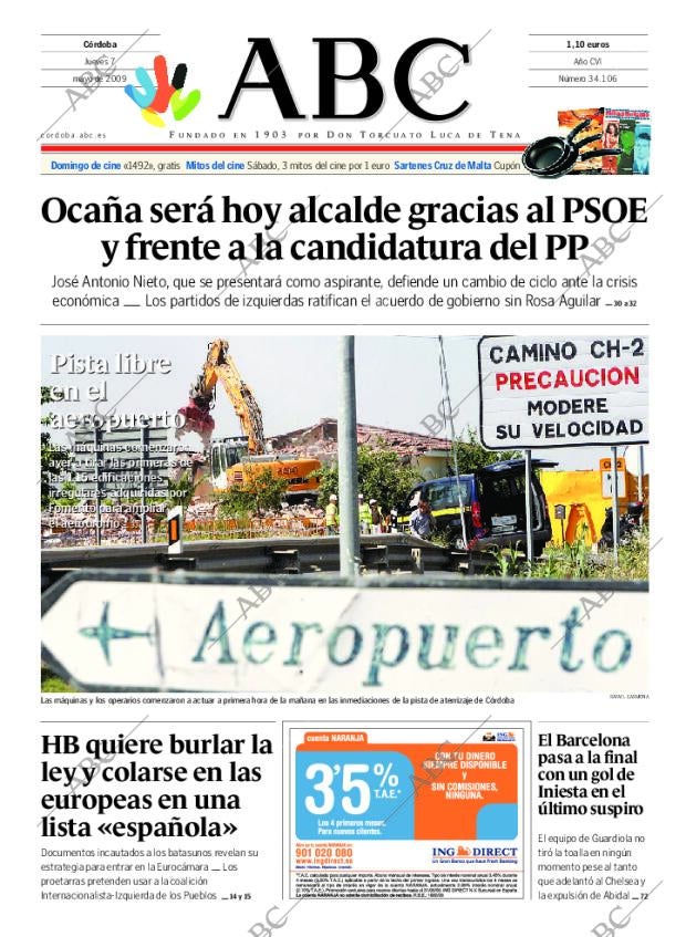 ABC CORDOBA 07-05-2009 página 1