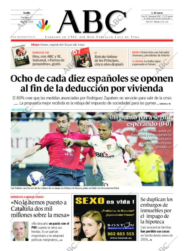 ABC SEVILLA 17-05-2009 página 1