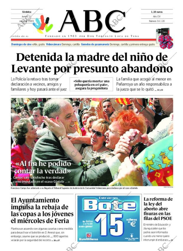 ABC CORDOBA 21-05-2009 página 1