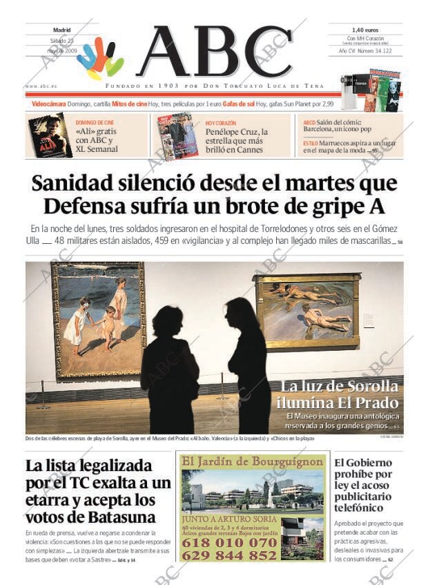 ABC MADRID 23-05-2009 página 1