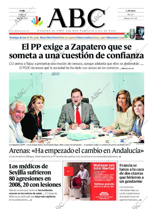 ABC SEVILLA 09-06-2009 página 1