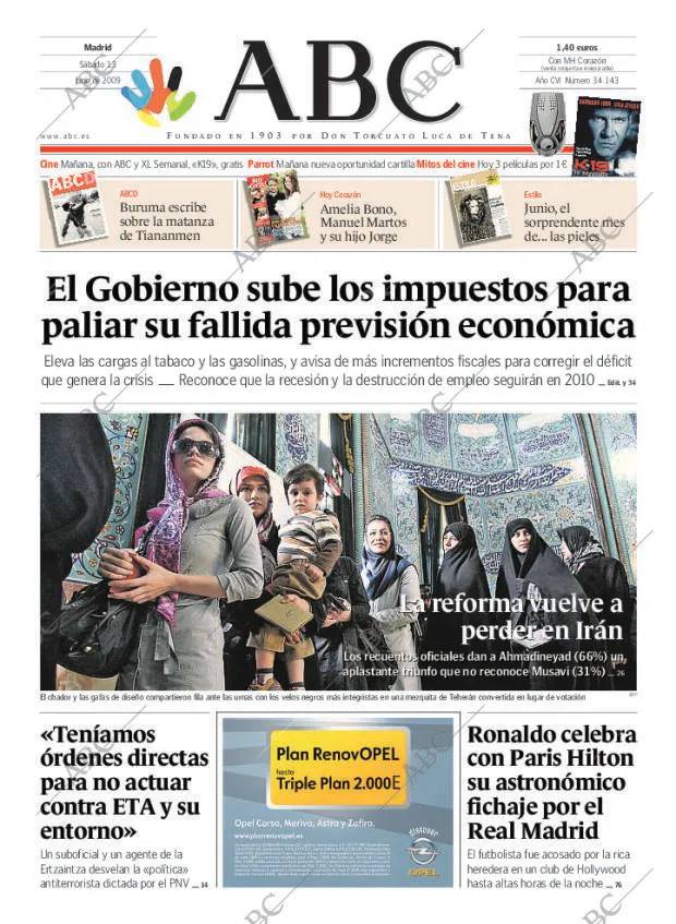 ABC MADRID 13-06-2009 página 1