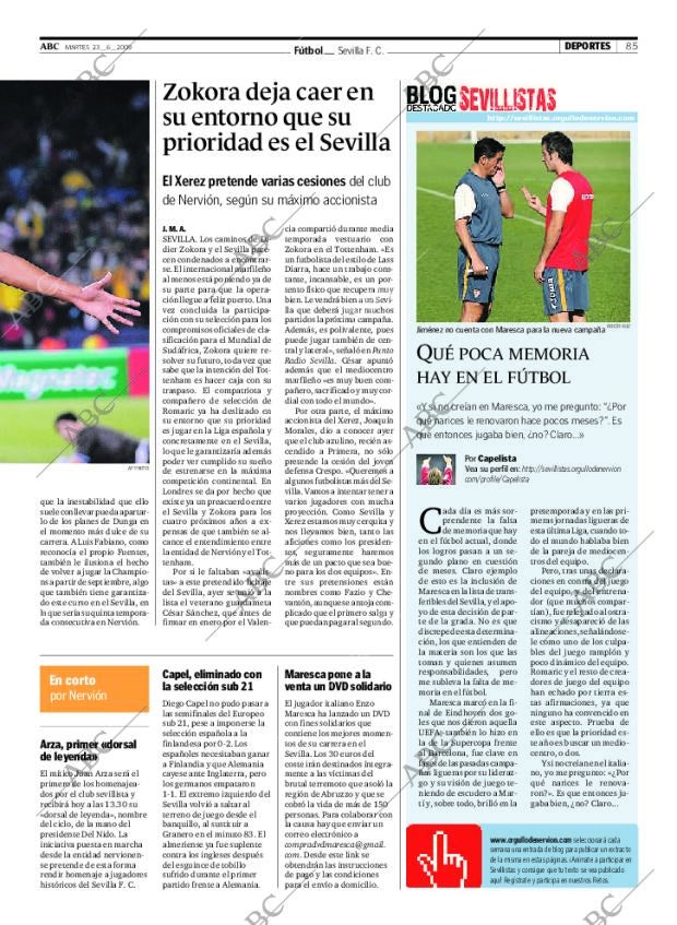 ABC SEVILLA 23-06-2009 página 85