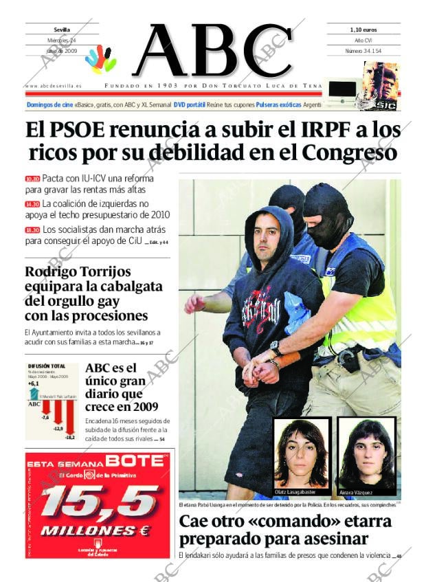 ABC SEVILLA 24-06-2009 página 1