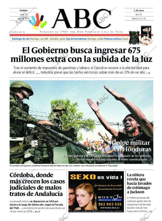 ABC CORDOBA 29-06-2009 página 1