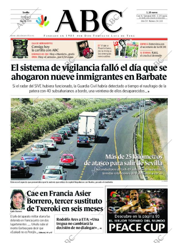 ABC SEVILLA 05-07-2009 página 1