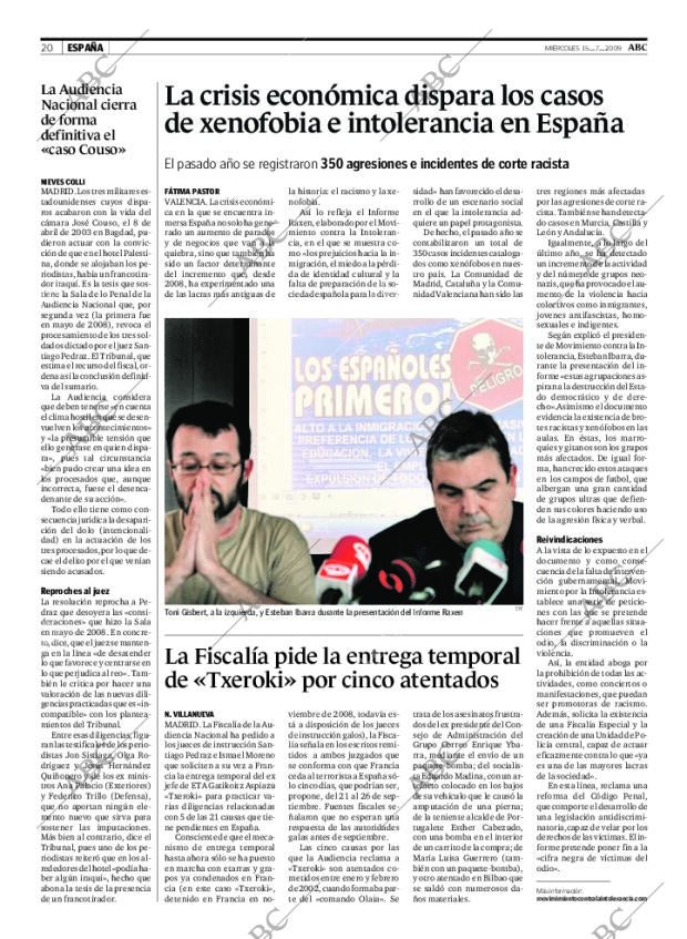 ABC MADRID 15-07-2009 página 20