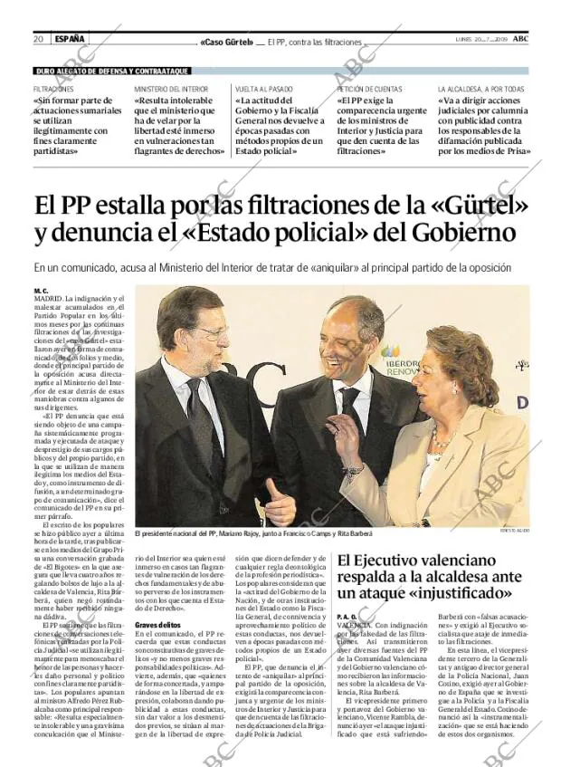 ABC MADRID 20-07-2009 página 20