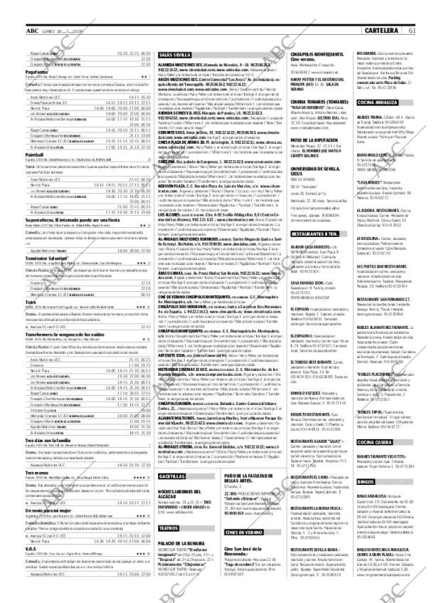 ABC SEVILLA 20-07-2009 página 61