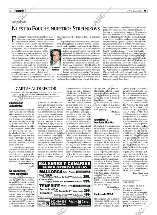 ABC MADRID 21-07-2009 página 12