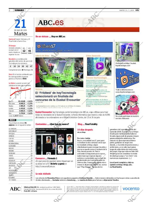 ABC MADRID 21-07-2009 página 2