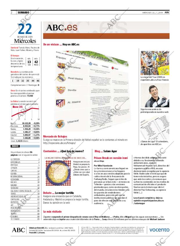 ABC MADRID 22-07-2009 página 2