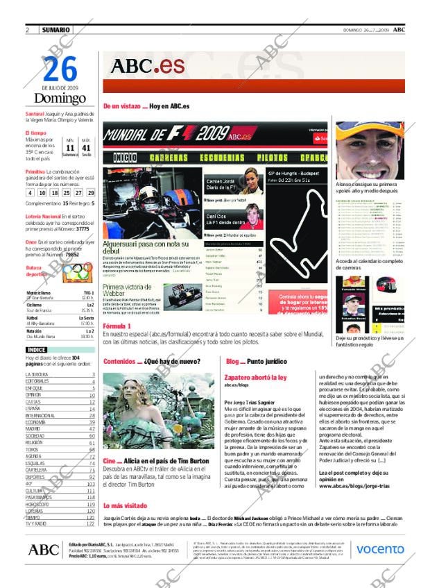 ABC MADRID 26-07-2009 página 2