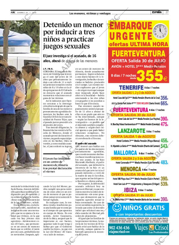 ABC MADRID 26-07-2009 página 27