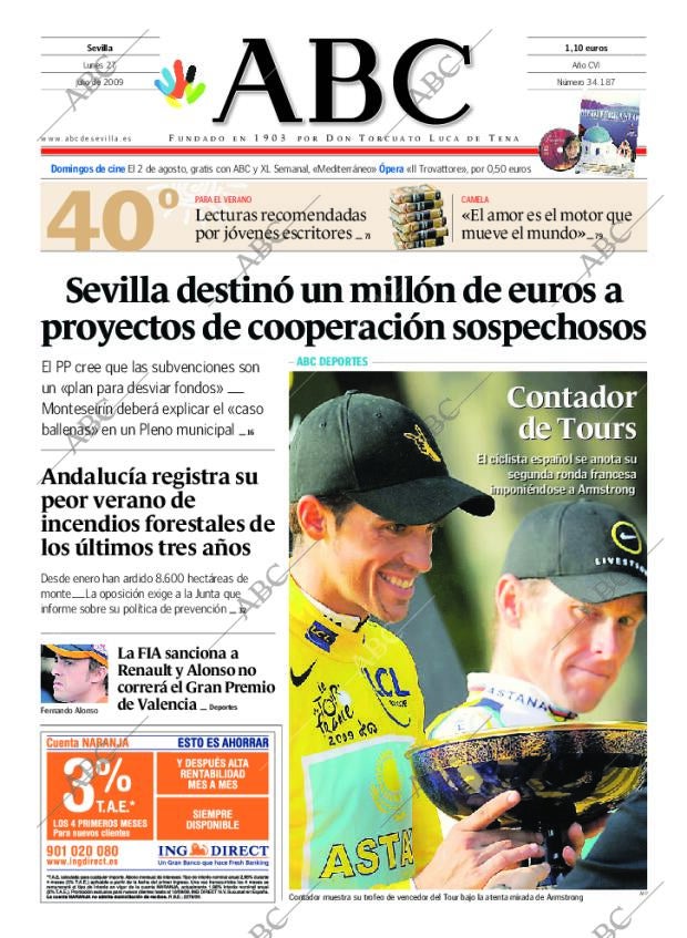 ABC SEVILLA 27-07-2009 página 1