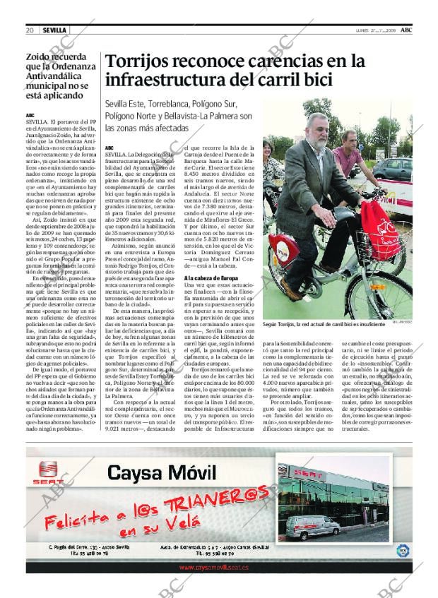 ABC SEVILLA 27-07-2009 página 20
