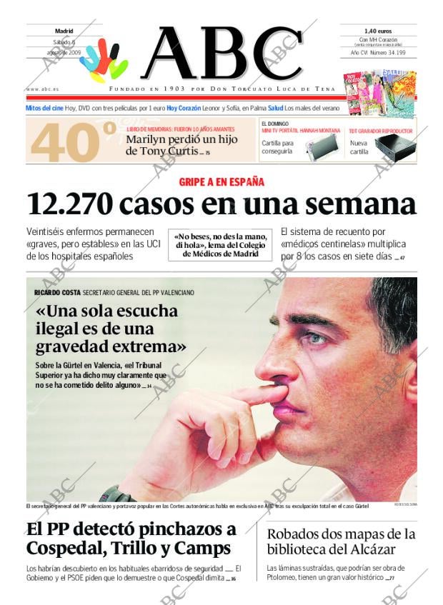 ABC MADRID 08-08-2009 página 1