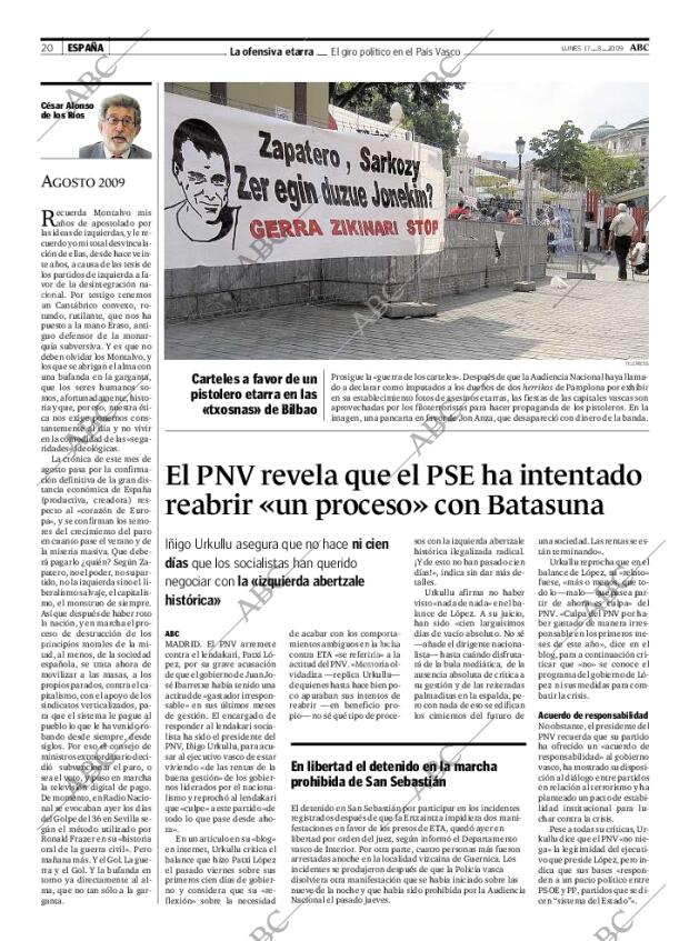 ABC MADRID 17-08-2009 página 20