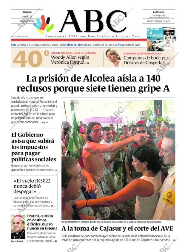 ABC CORDOBA 21-08-2009 página 1