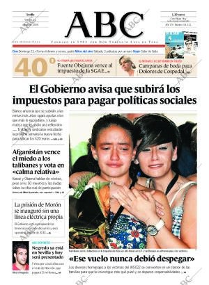 ABC SEVILLA 21-08-2009 página 1