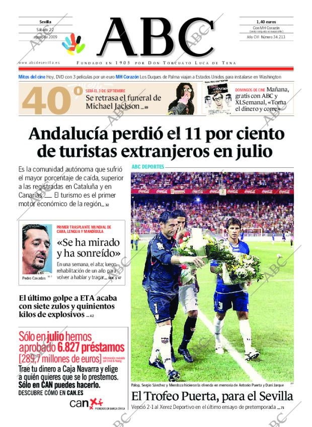 ABC SEVILLA 22-08-2009 página 1