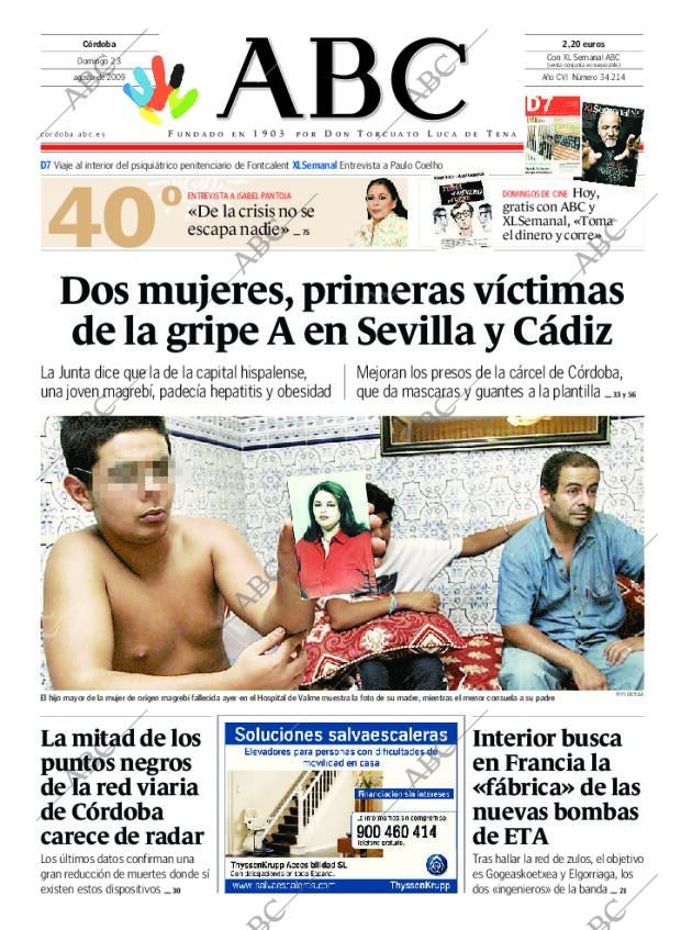 ABC CORDOBA 23-08-2009 página 1