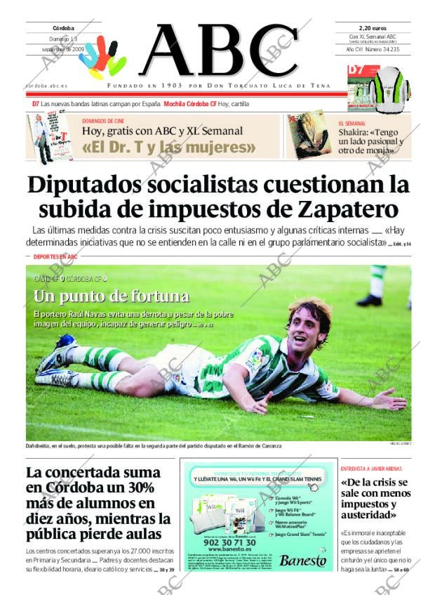 ABC CORDOBA 13-09-2009 página 1