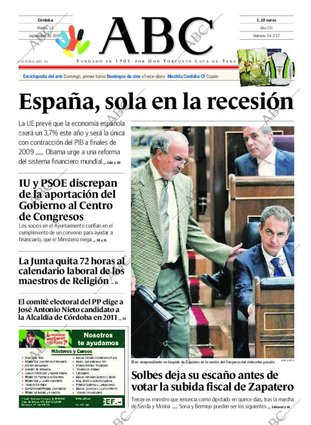 ABC CORDOBA 15-09-2009 página 1