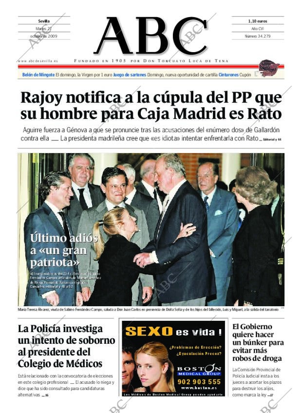 ABC SEVILLA 27-10-2009 página 1