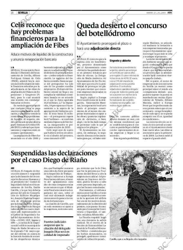 ABC SEVILLA 27-10-2009 página 18