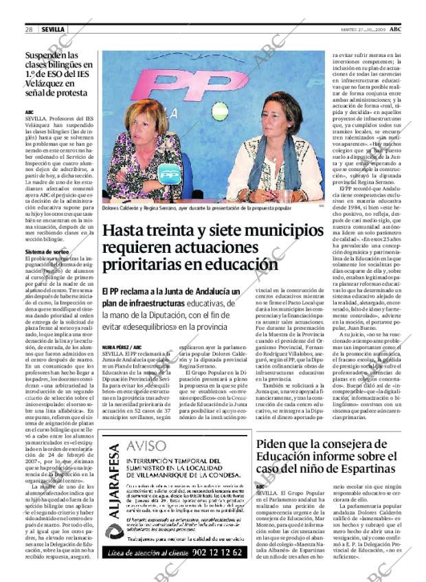 ABC SEVILLA 27-10-2009 página 28