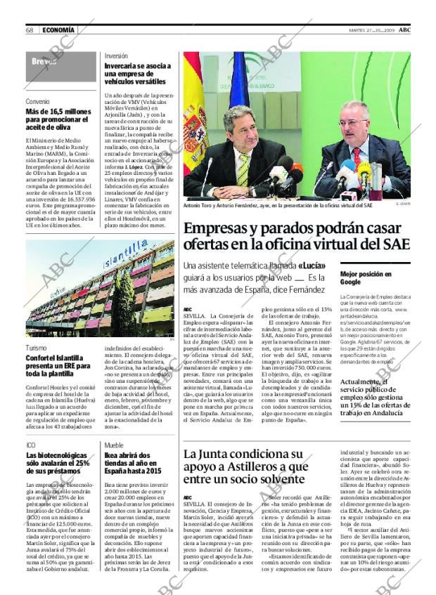 ABC SEVILLA 27-10-2009 página 68