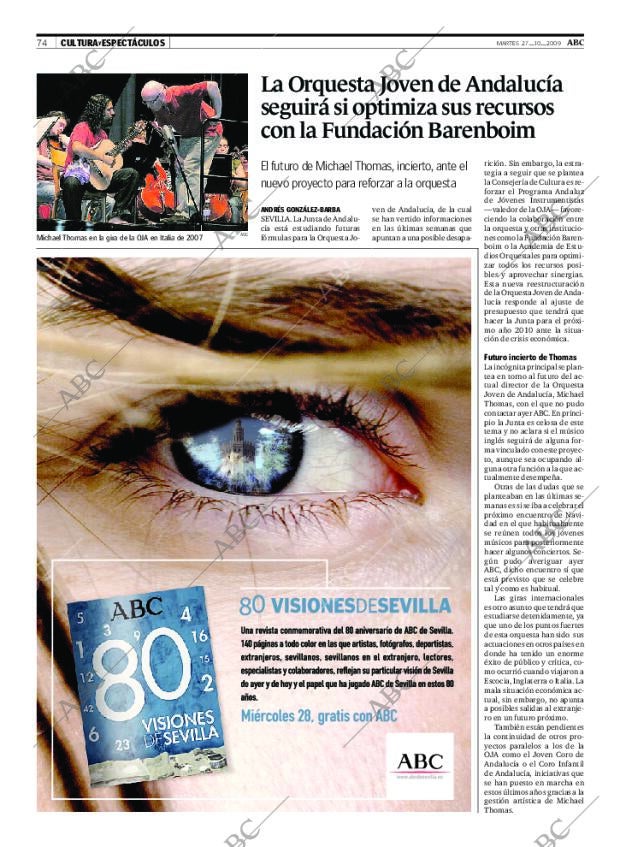 ABC SEVILLA 27-10-2009 página 74