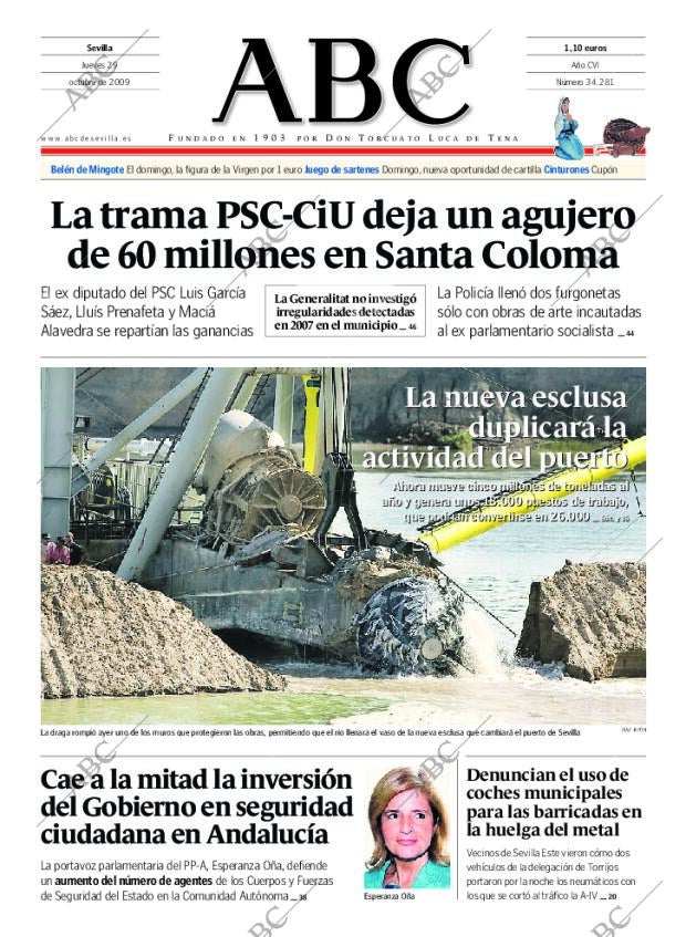 ABC SEVILLA 29-10-2009 página 1