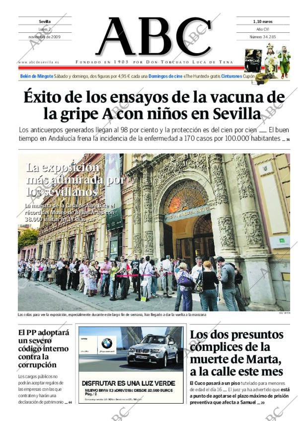 ABC SEVILLA 02-11-2009 página 1
