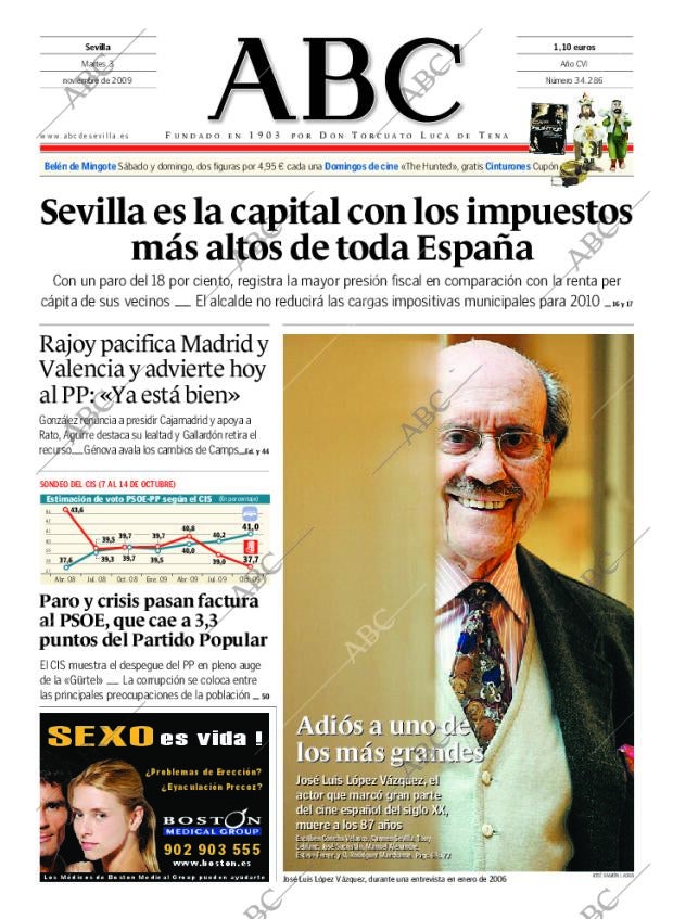 ABC SEVILLA 03-11-2009 página 1