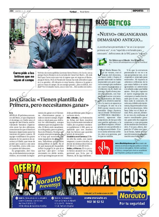 ABC SEVILLA 03-11-2009 página 85