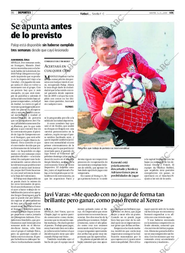 ABC SEVILLA 03-11-2009 página 86
