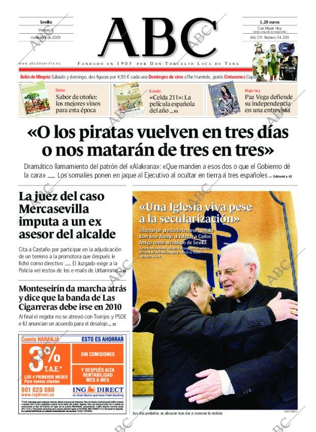 ABC SEVILLA 06-11-2009 página 1