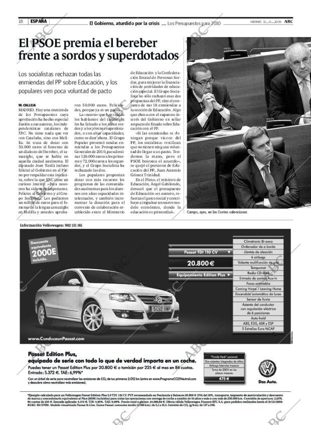 ABC MADRID 13-11-2009 página 18
