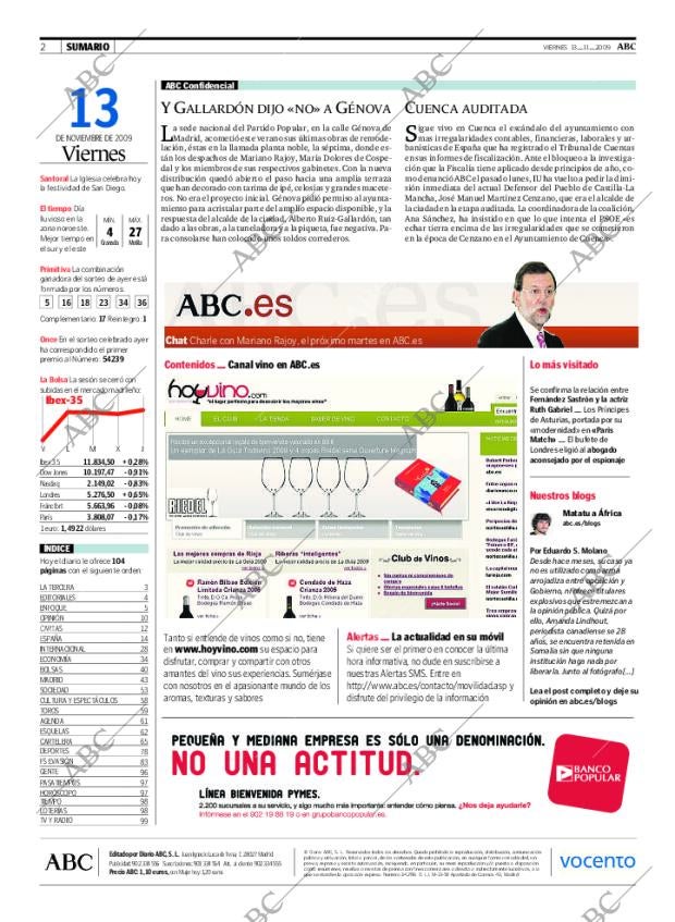 ABC MADRID 13-11-2009 página 2