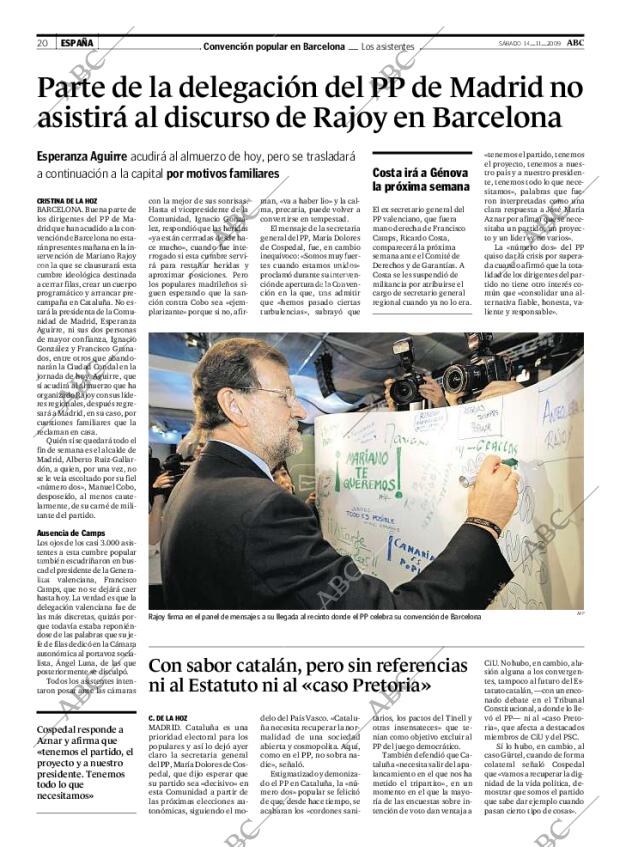 ABC MADRID 14-11-2009 página 20