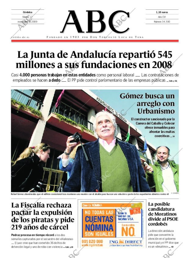 ABC CORDOBA 17-11-2009 página 1