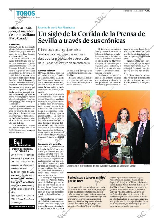 ABC SEVILLA 18-11-2009 página 74