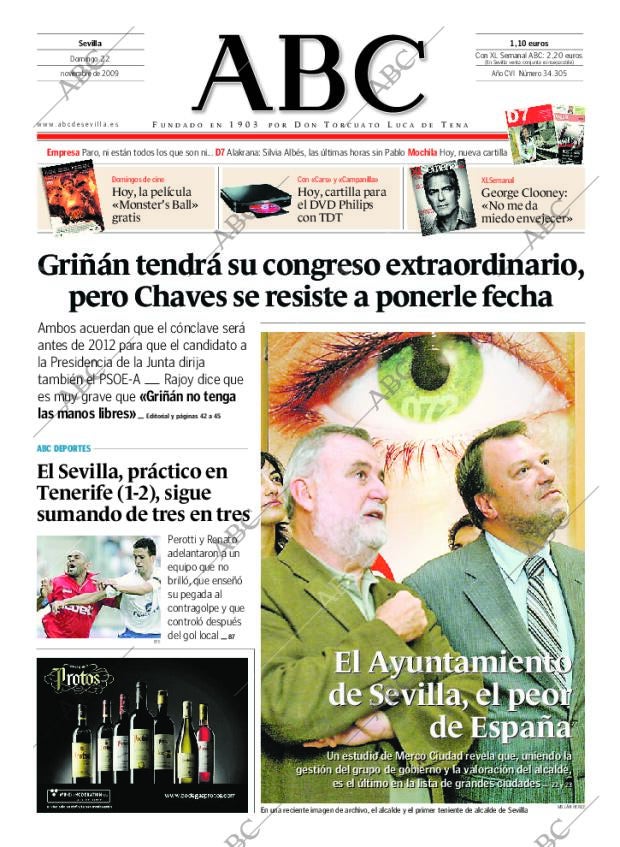 ABC SEVILLA 22-11-2009 página 1
