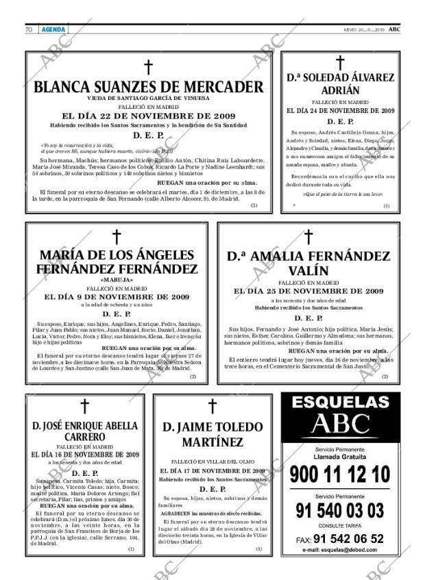ABC MADRID 26-11-2009 página 70