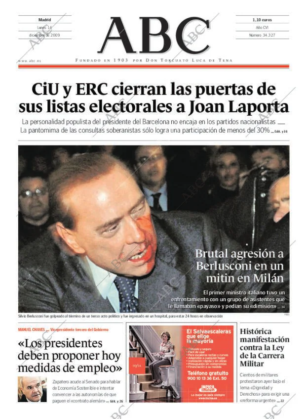 ABC MADRID 14-12-2009 página 1